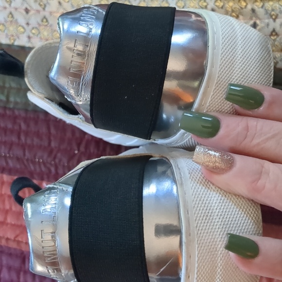 HELMUT LANG* black white silver genuine leather low cut sneaker size 36.5 - Picture 10 of 11